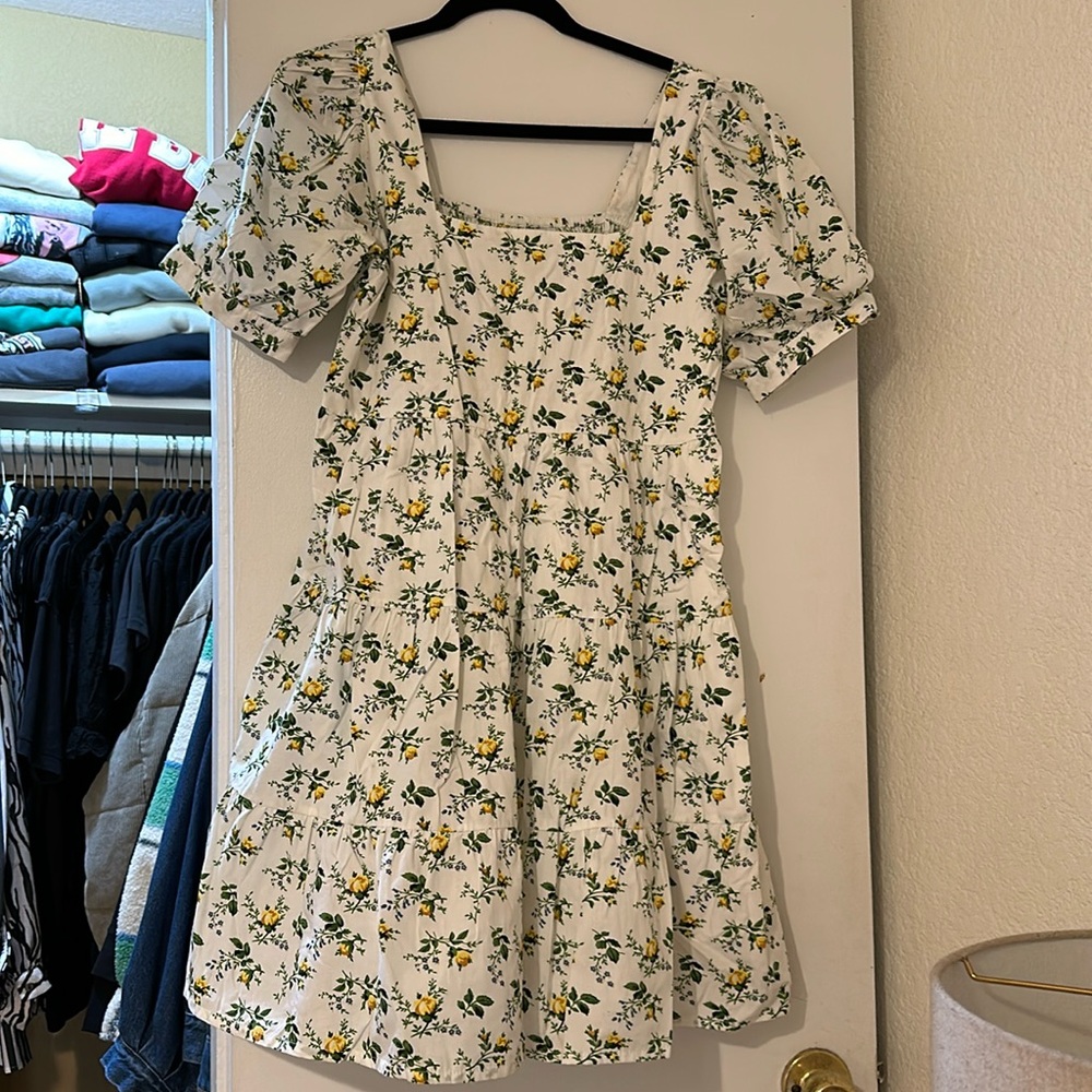 Faithful the brand Eldora Flora Puff Sleeve Cotton Minidress